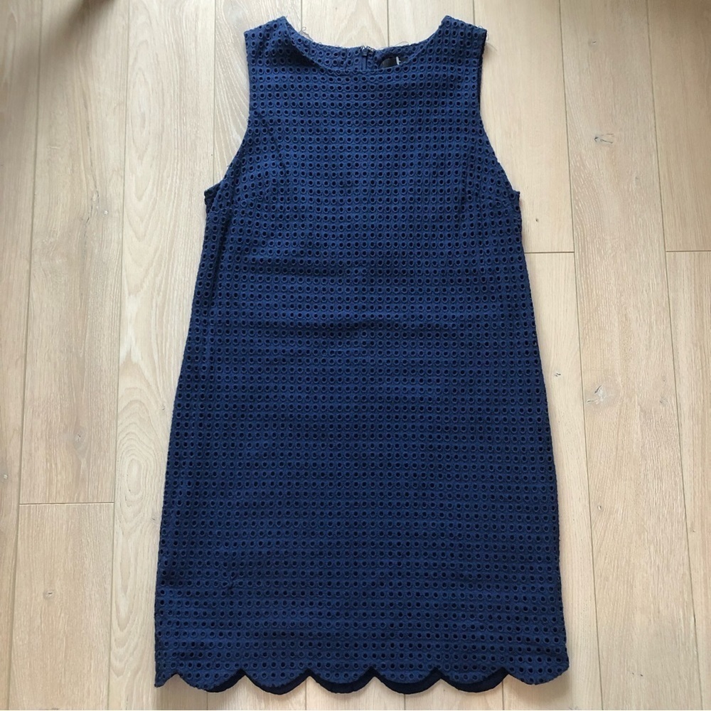 Cynthia Rowley Navy Blue Scallop Detail Dress